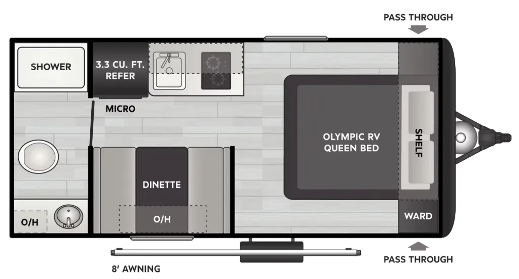 2026 Keystone Hideout Mini 166RB floor plan