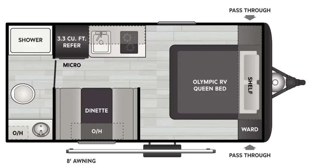 2026 Keystone Hideout Mini 166RB - Floor plan