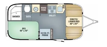 2018 Airstream Tommy Bahama 19CB - Floor plan