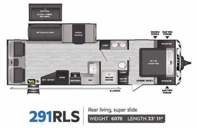 2022 Keystone Bullet Ultra Lite 291RLS floor plan