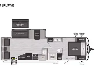 2021 Keystone Bullet Ultra Lite 291RLS floor plan