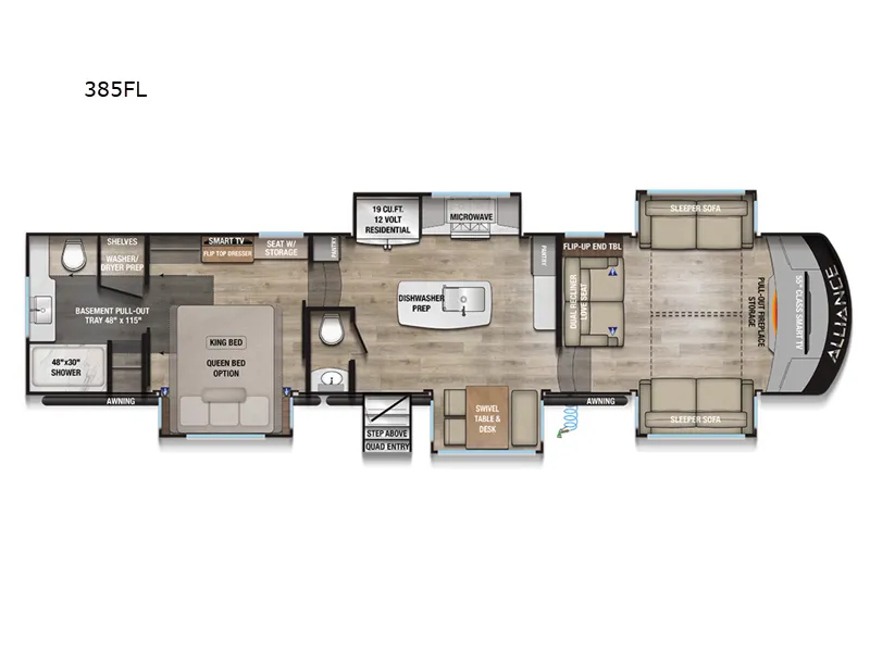 2026 Alliance RV Paradigm 385FL floor plan