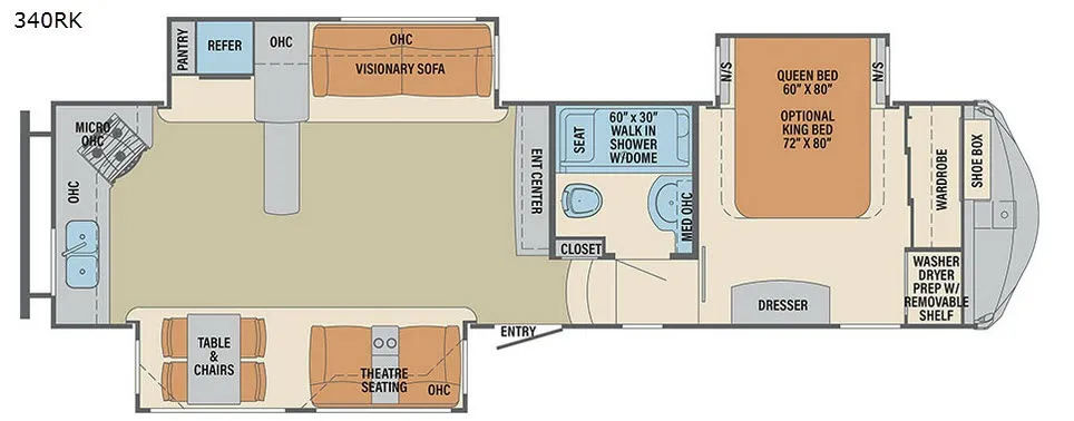 2016 Palomino Columbus 340RK floor plan