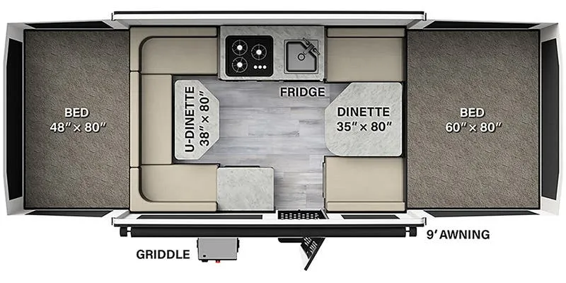 Forest River Rockwood Freedom 1980 floor plan