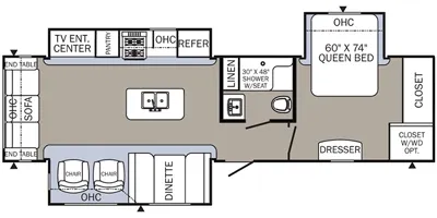 2018 Palomino Puma 31RLQS floor plan