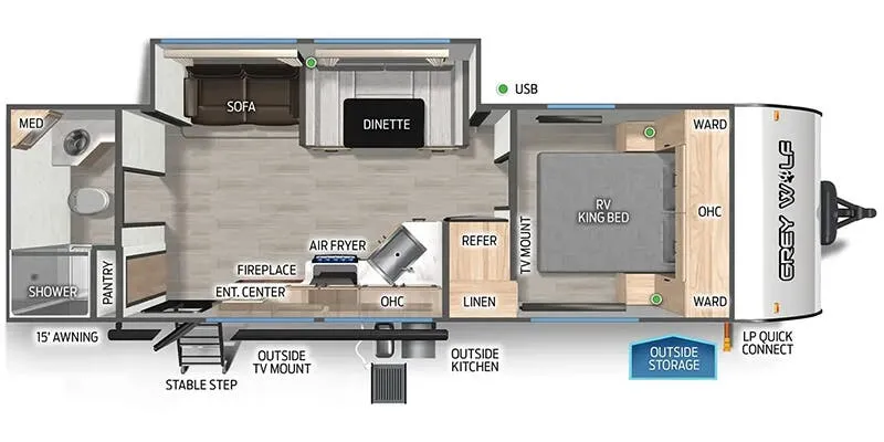 2025 Forest River Cherokee Grey Wolf 26LK - Floor plan
