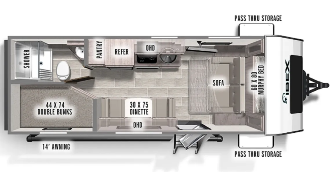 Forest River IBEX 19MBH floor plan