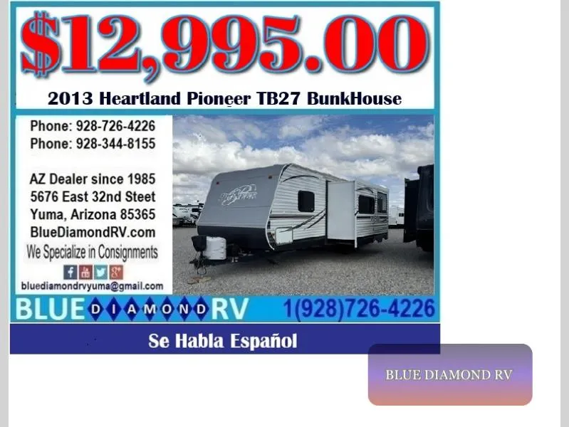 2013 Heartland Pioneer Used    TB27 - Main photo