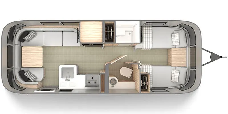 Airstream Globetrotter 25FB Twin floor plan