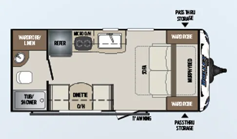2020 Keystone Bullet Crossfire 1800RB floor plan