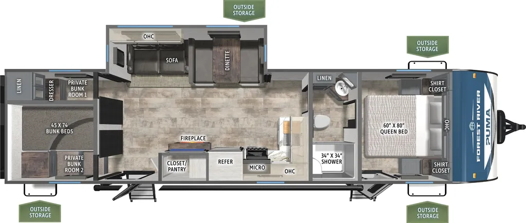2026 Forest River Puma 337BH floor plan