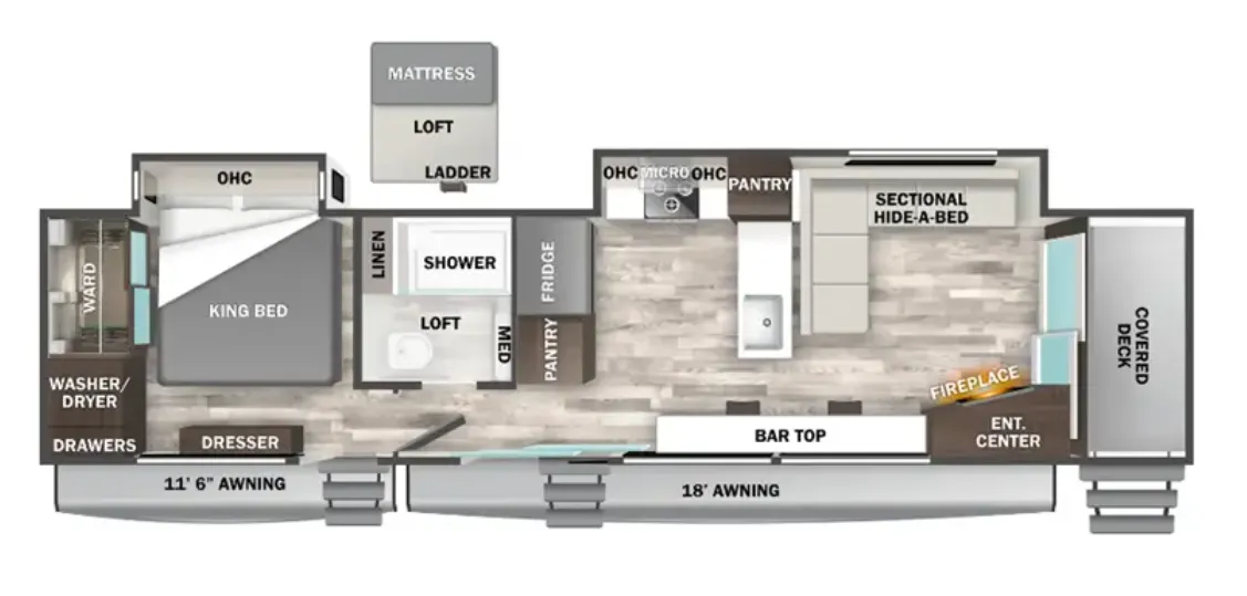Forest River Cedar Creek Cottage 40CFD floor plan