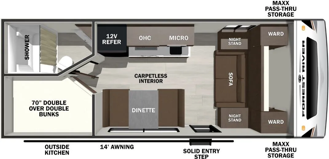 Forest River Wildcat ONE 170DBEDS floor plan
