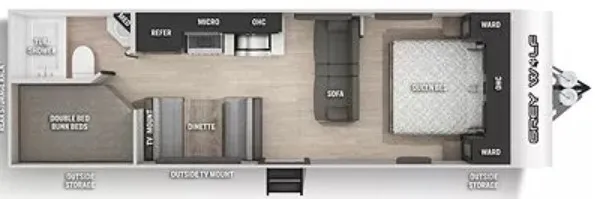 2022 Forest River Cherokee Grey Wolf 26DJSE - Floor plan