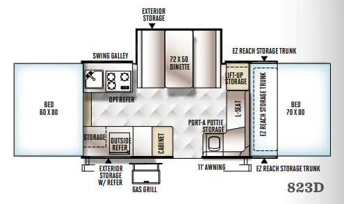 Forest River Flagstaff Classic 823D floor plan