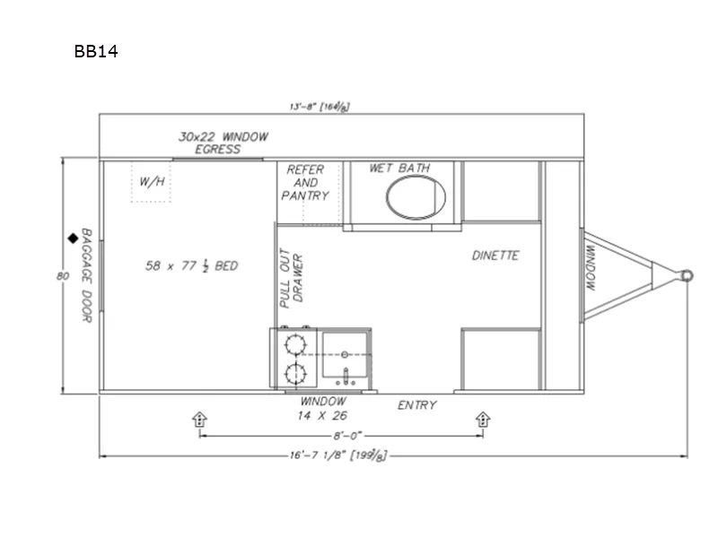 2026 Modern Buggy Trailers Big Buggy BB14 floor plan