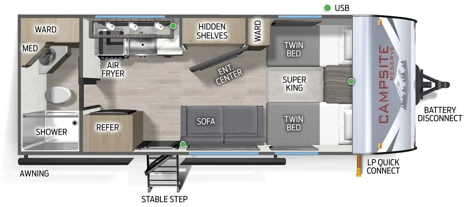 2026 Forest River Campsite Reserve 20AJ - Floor plan
