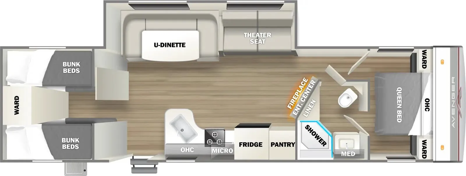 Prime Time Avenger 29QBS floor plan