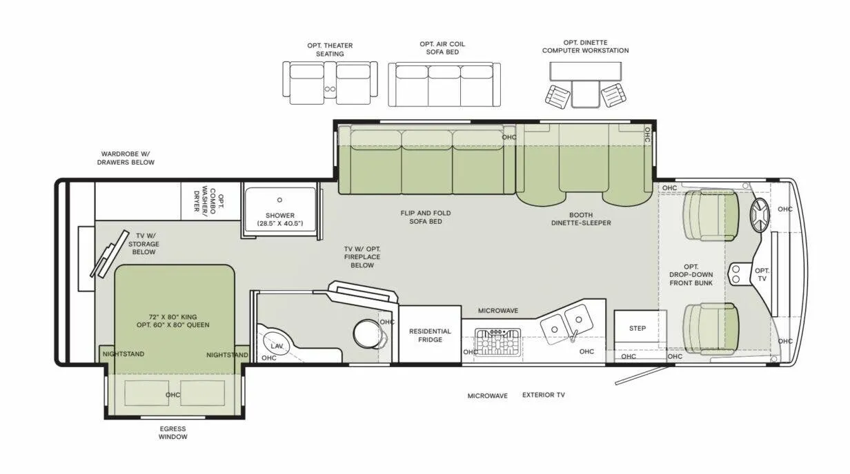 Tiffin Open Road Allegro 32 SA floor plan