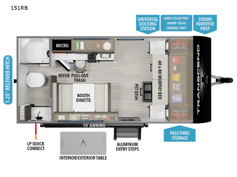 2026 Grand Design Transcend One 151RB - Floor plan