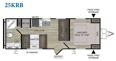 East to West Silver Lake 25KRB floor plan