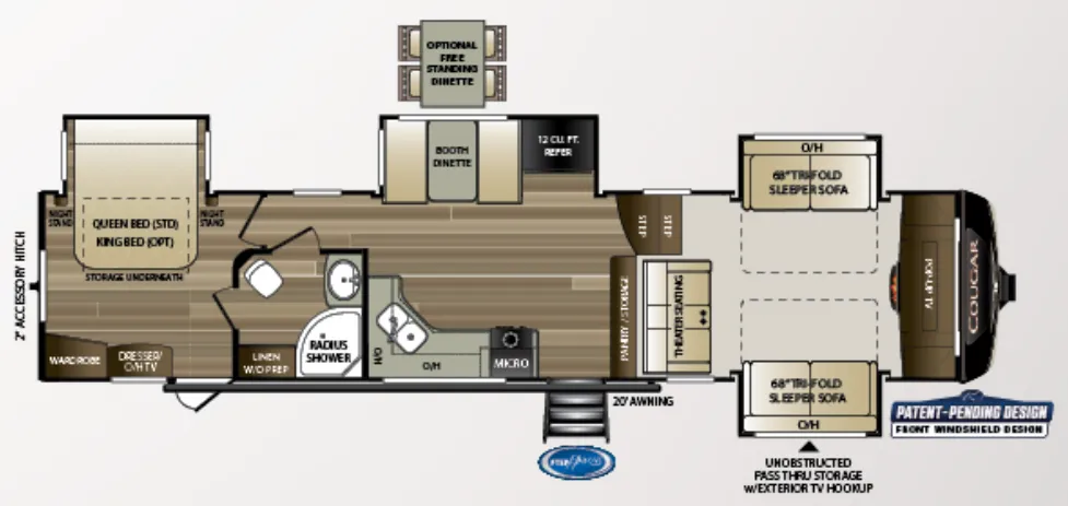 Keystone Cougar 367FLS floor plan