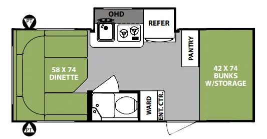 Forest River R-Pod RP-176 floor plan