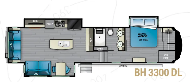 Heartland Bighorn 3300DL floor plan