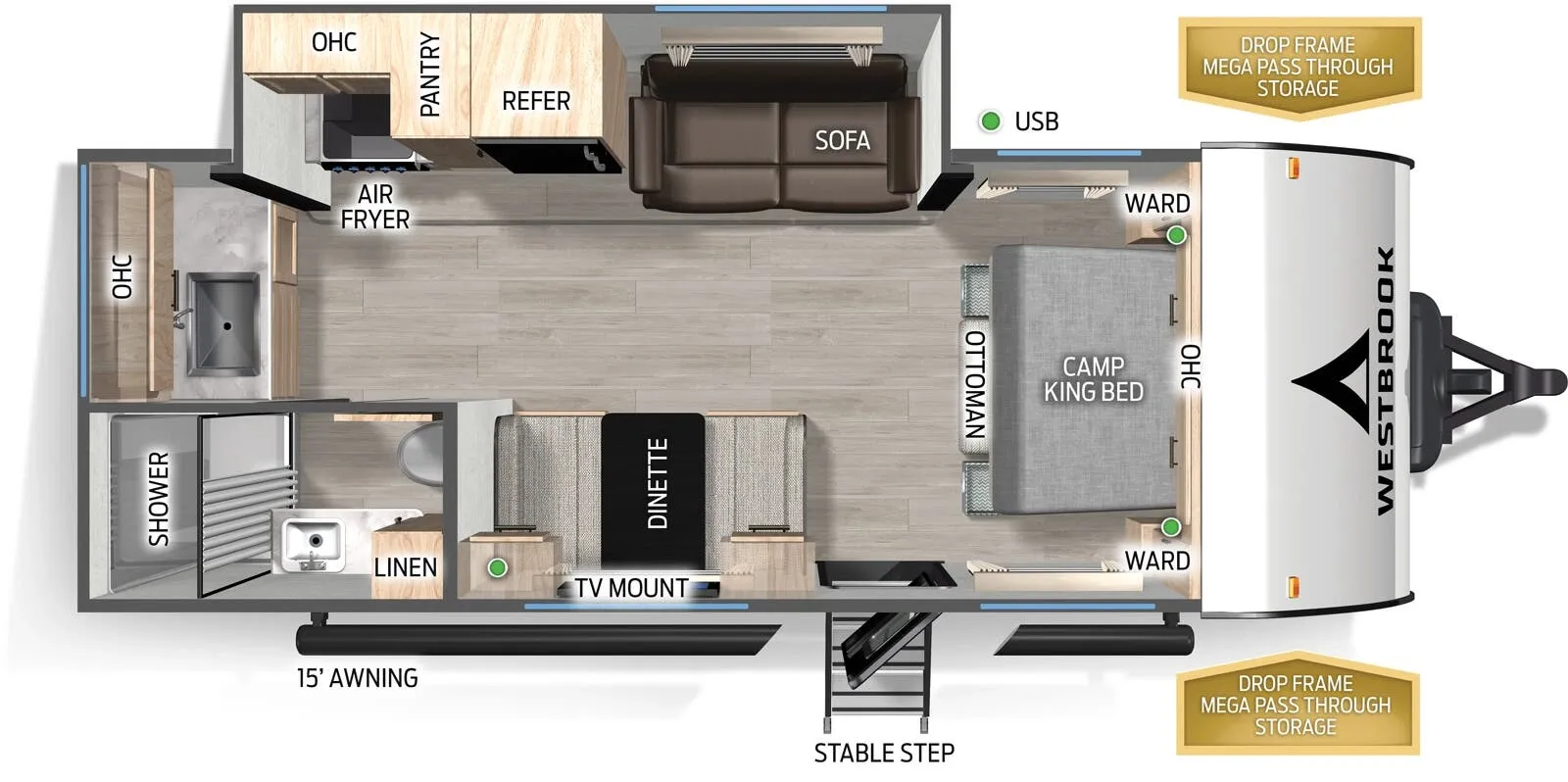 Forest River Westbrook 21MLXC floor plan
