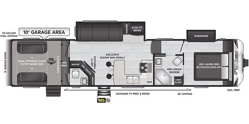 Keystone Fuzion Impact 359 floor plan