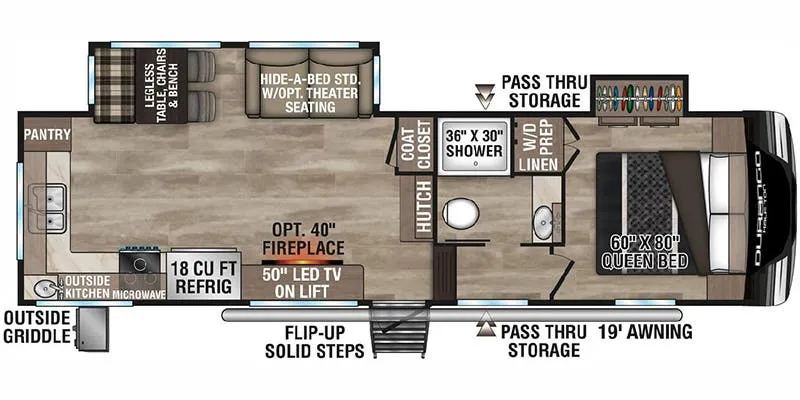 K-Z Durango Half-Ton D240RKD floor plan