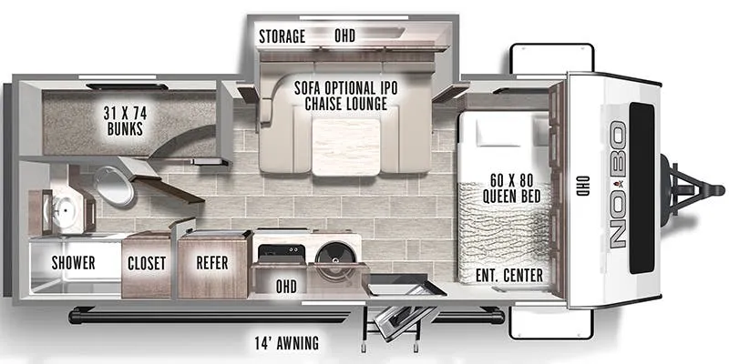 2021 Forest River No Boundaries NB19.8 - Floor plan