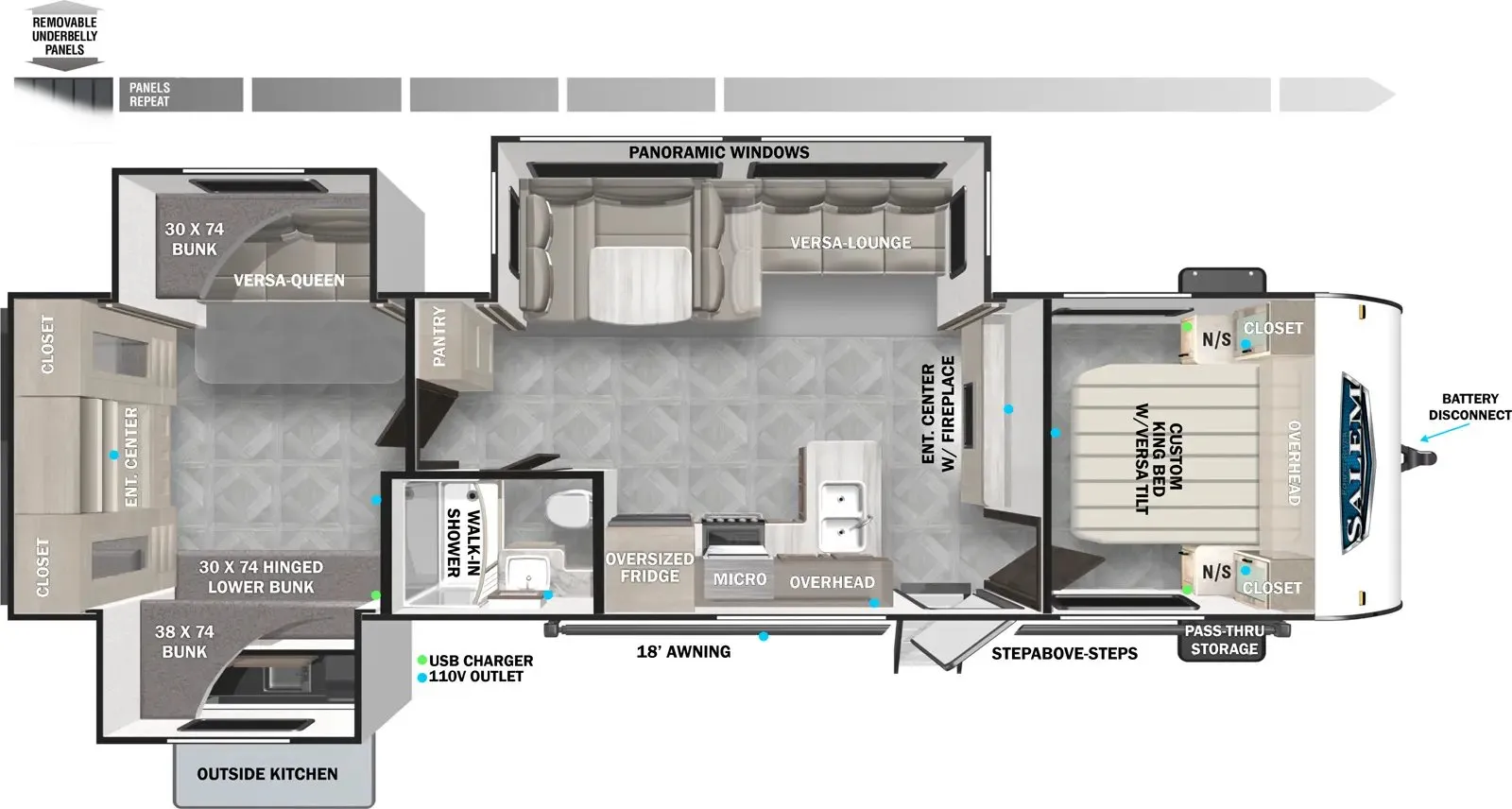 2024 Forest River Salem 31KQBTS - Floor plan