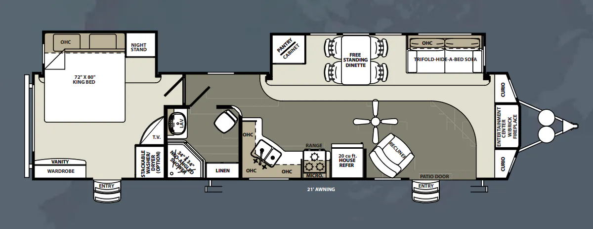 Forest River Sandpiper Destination 392FLKB floor plan