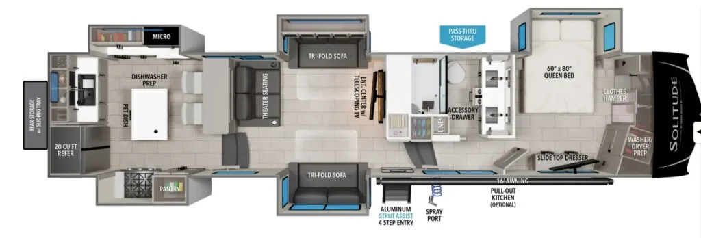 2026 Grand Design Solitude 390RK floor plan