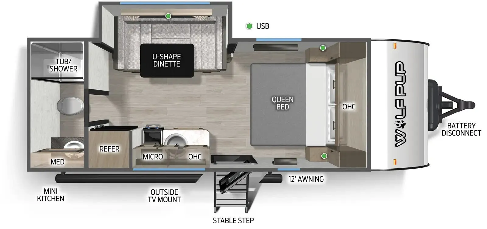 2026 Forest River Cherokee Wolf Pup 16KHW - Floor plan