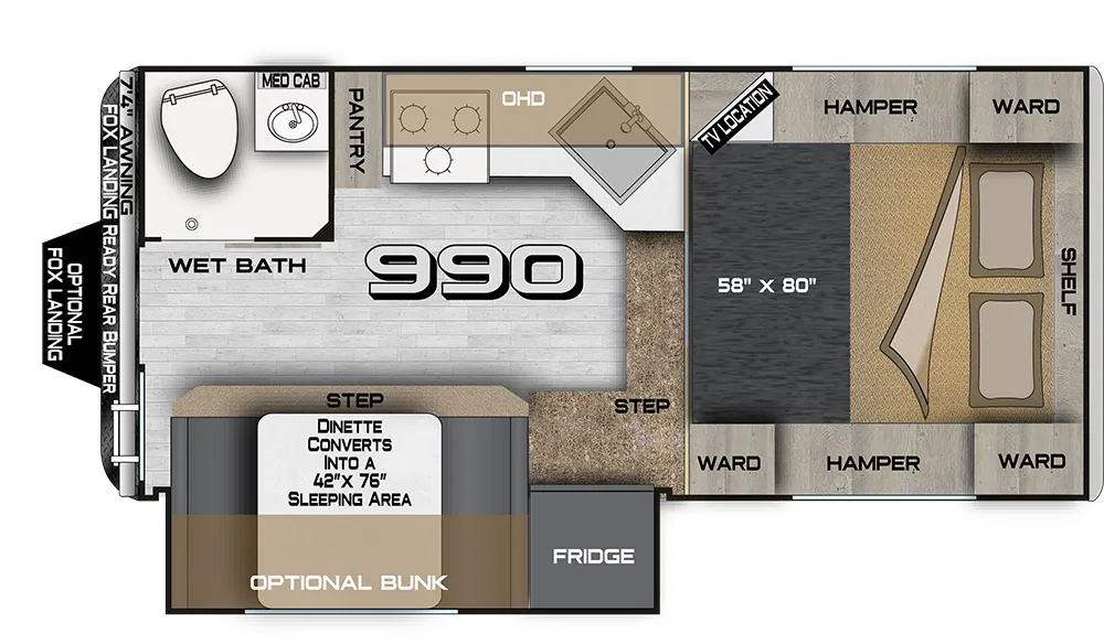 2026 Northwood Arctic Fox 990 - Floor plan