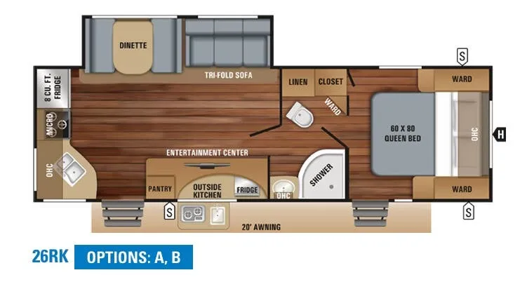 Jayco White Hawk 26RK floor plan