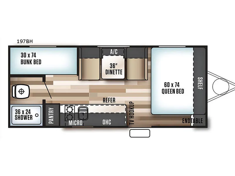 2017 Forest River RV WILDWOOD 197BH - Floor plan
