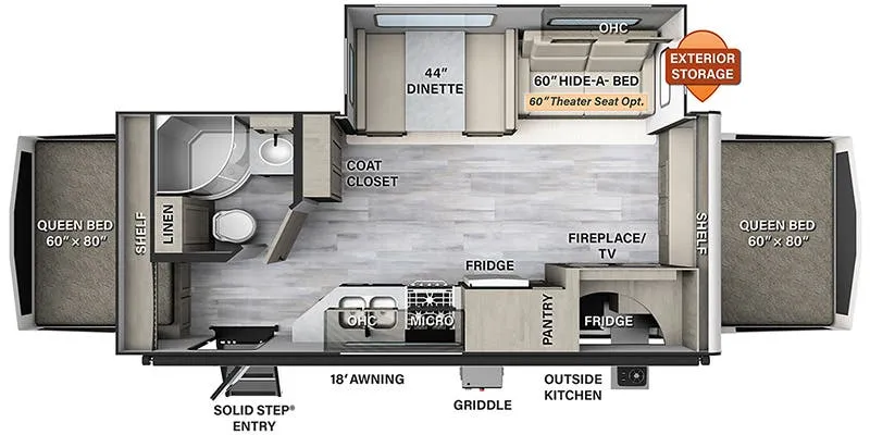 2023 Forest River Flagstaff Shamrock 235S - Floor plan