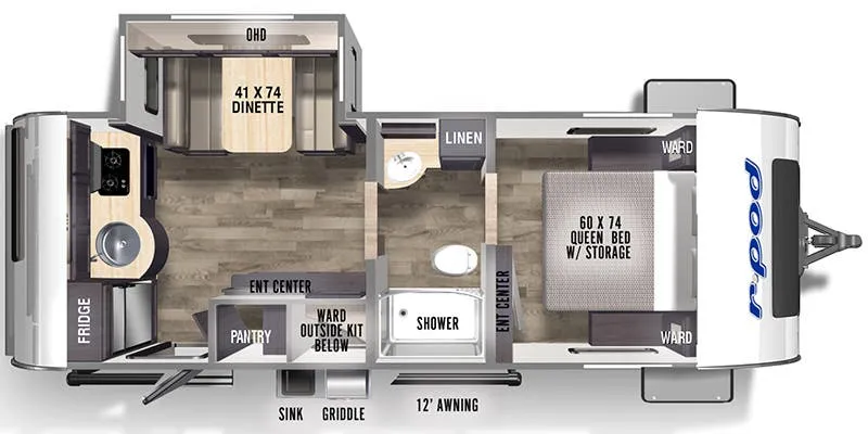 2023 Forest River R-Pod RP-202 - Floor plan