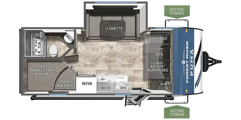 Palomino Puma Ultra Lite 18BHX floor plan