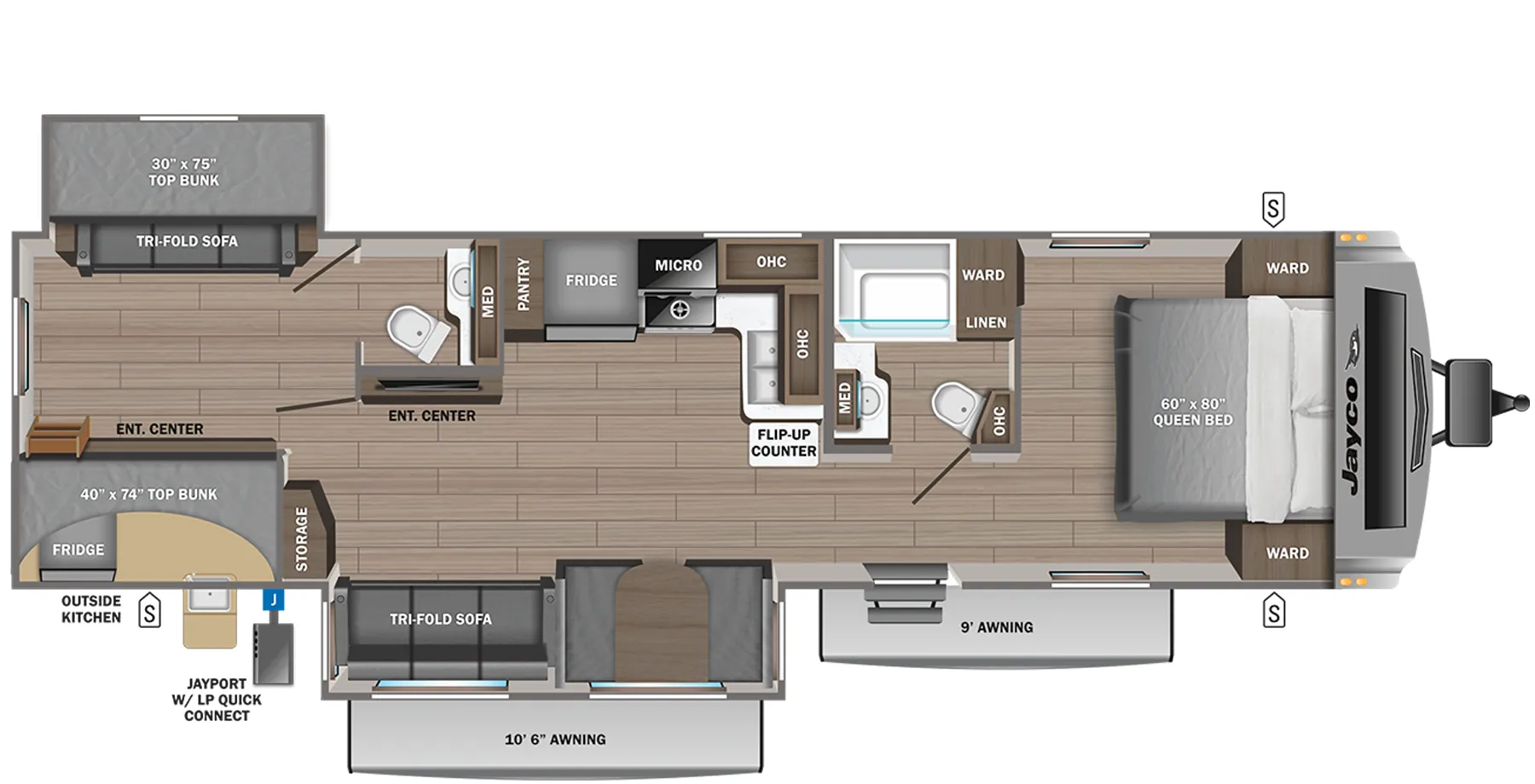2023 Jayco White Hawk 32BH - Floor plan