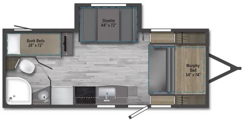 Winnebago Micro Minnie FLX 2306BHS floor plan