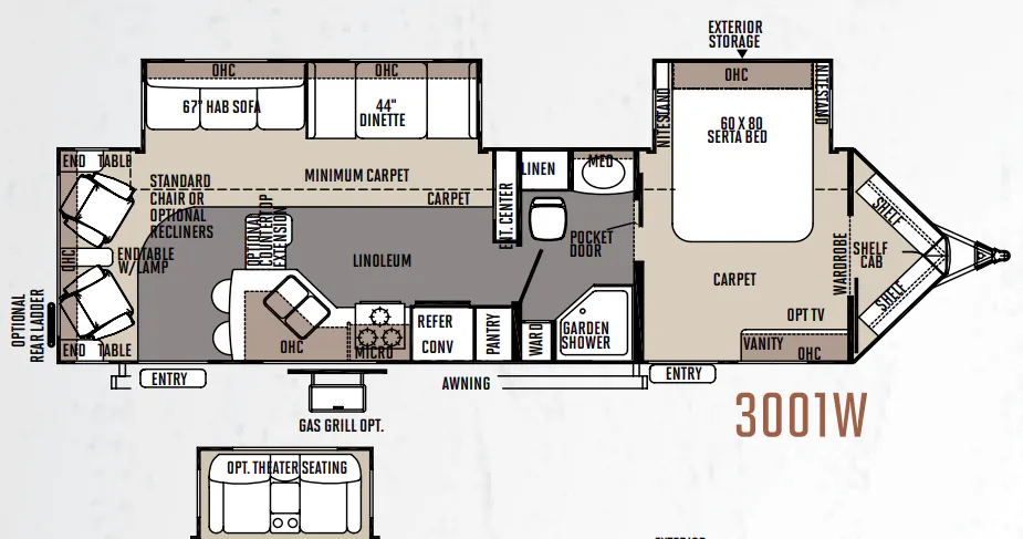2011 Forest River Rockwood Windjammer 3001W floor plan
