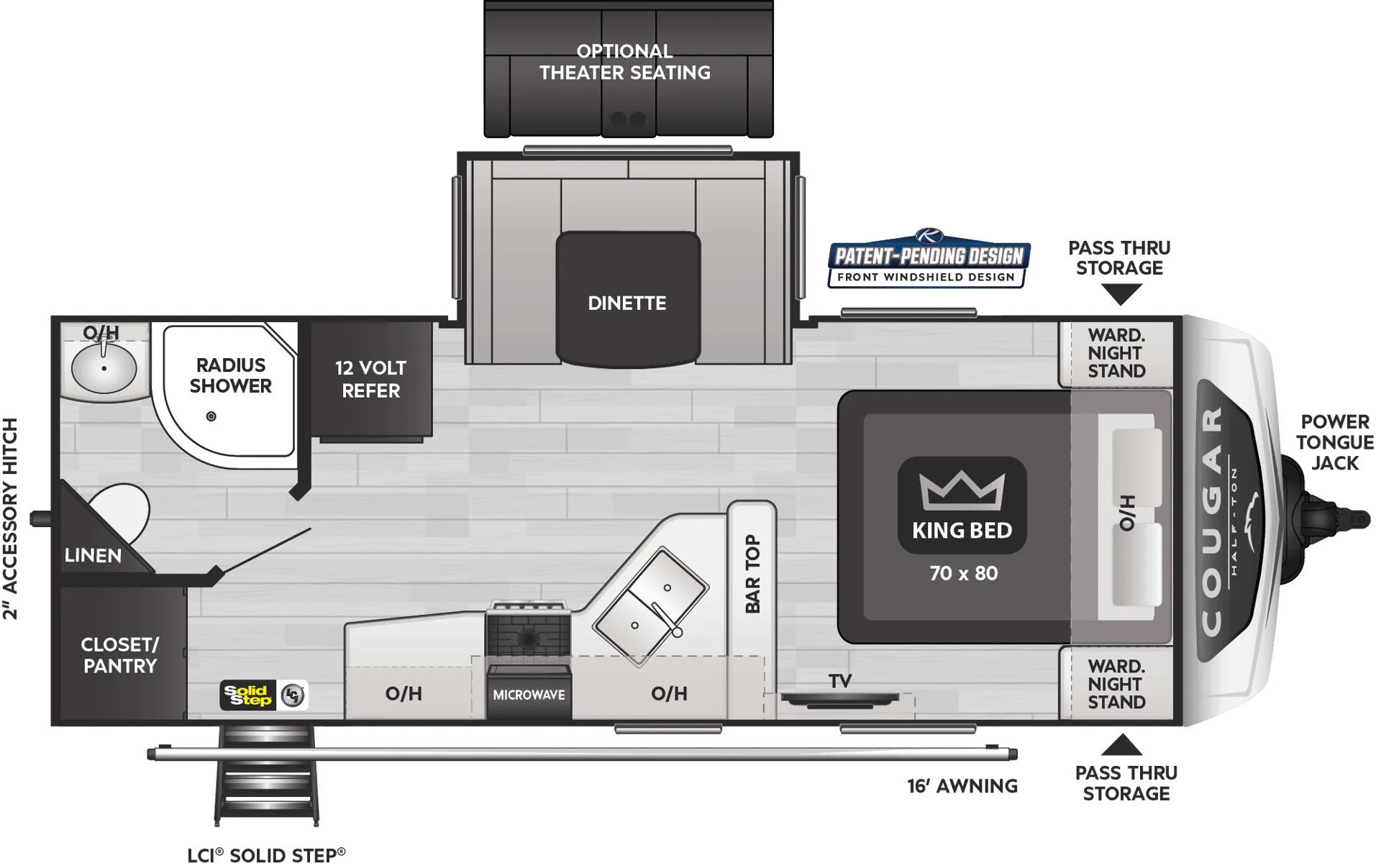 2024 Keystone Cougar Half-Ton 22RBS - Floor plan