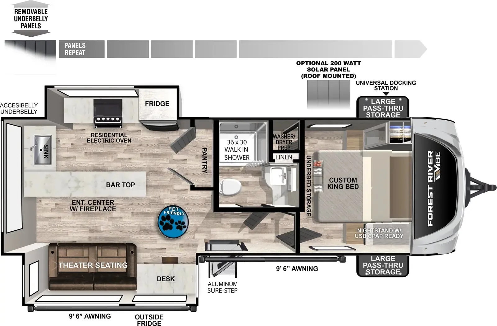 2025 Forest River Vibe 2500SP - Floor plan
