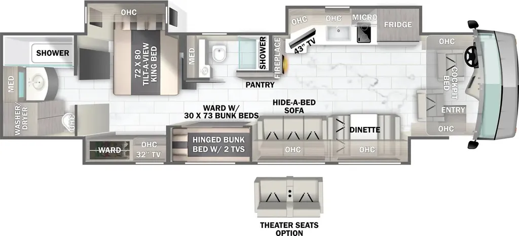 2025 Forest River Berkshire 40F floor plan
