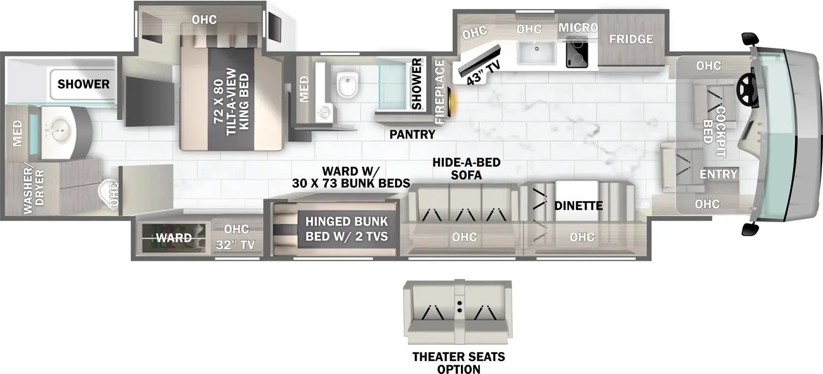 2025 Forest River Berkshire 40F - Floor plan