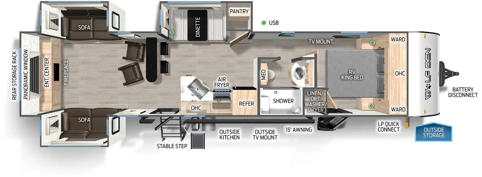 2025 Forest River Cherokee Wolf Den 306MM - Floor plan